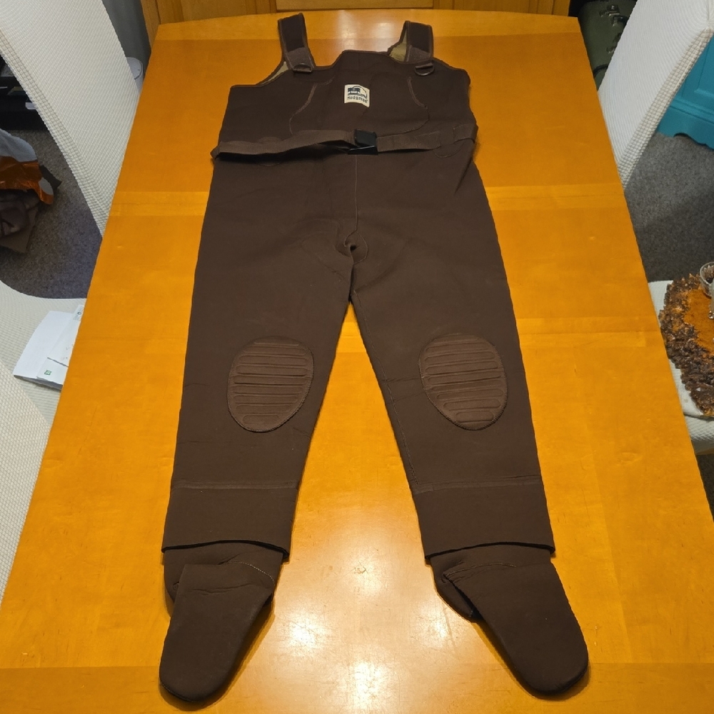 Hodgman Fly Fishing, Hunting, Boating Brown Overalls with Foot Covers